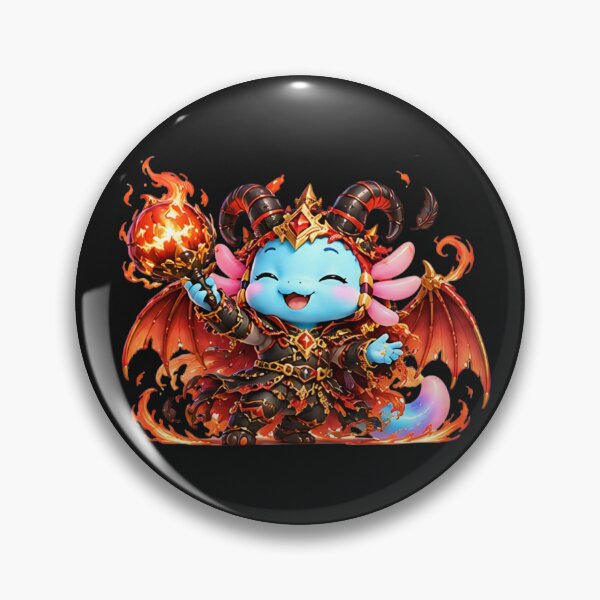 Item preview, Lolan the Demon | Cute Blue Axolotl Demon | Fantasy Creature Art designed and sold by Zaru Art Studio.