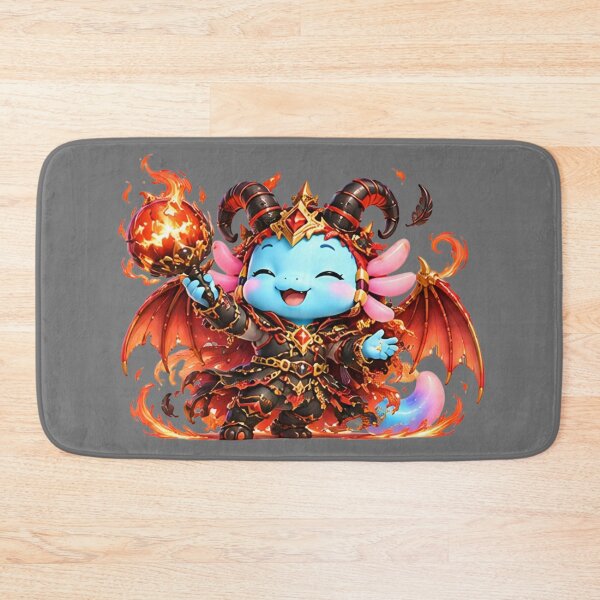 Item preview, Lolan the Demon | Cute Blue Axolotl Demon | Fantasy Creature Art designed and sold by Zaru Art Studio.