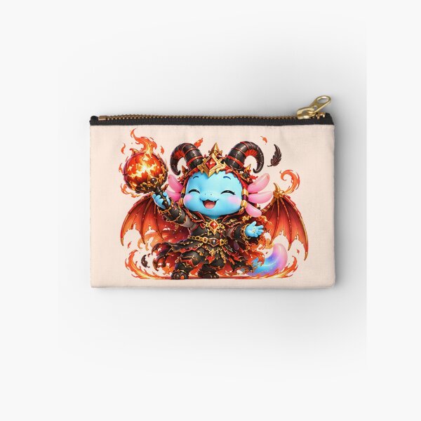 Item preview, Lolan the Demon | Cute Blue Axolotl Demon | Fantasy Creature Art designed and sold by Zaru Art Studio.