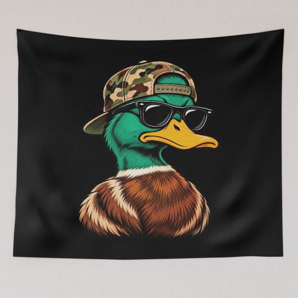 Item preview, Camouflage Duck Hunter Wetland Outdoor Portrait Artwork designed and sold by adiencarteras.