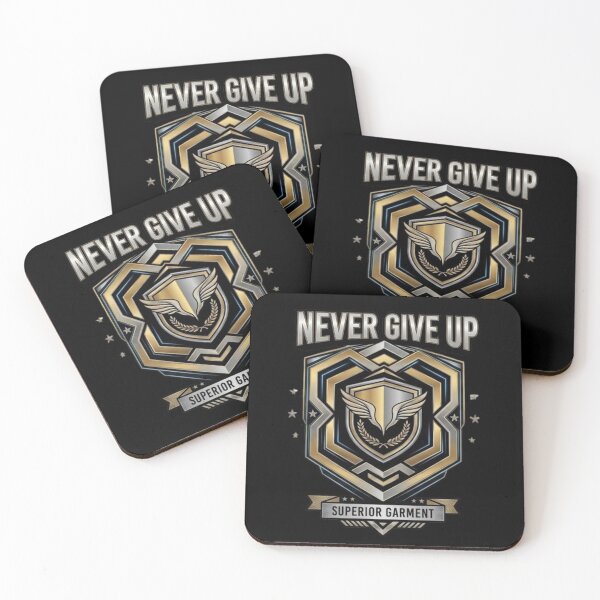 Item preview, Silver Metallic Shield Crest | Never Give Up Motivational Graphic designed and sold by Dogandesighn.