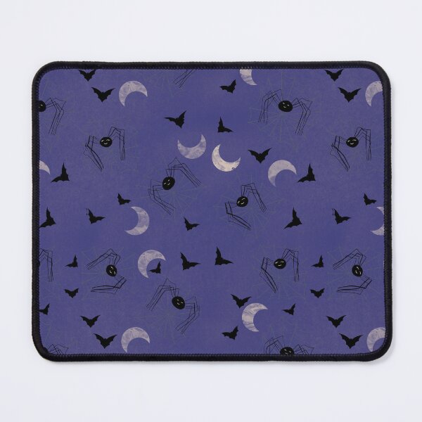 Item preview, Bats and Spiders, Crescent Moon, Spiderwebs Halloween Repeating Pattern designed and sold by HydrangeaDelMar.