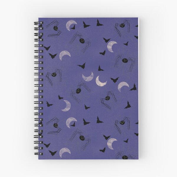 Item preview, Bats and Spiders, Crescent Moon, Spiderwebs Halloween Repeating Pattern designed and sold by HydrangeaDelMar.