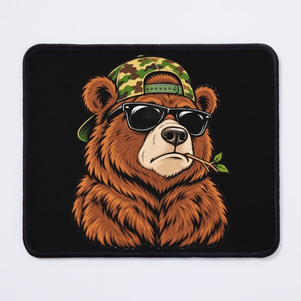 Item preview, Camouflage Bear Hunter Woodland Outdoor Portrait Artwork designed and sold by adiencarteras.