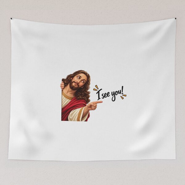 Item preview, Funny Jesus I See You Christian Humor Meme designed and sold by RetroPop23.
