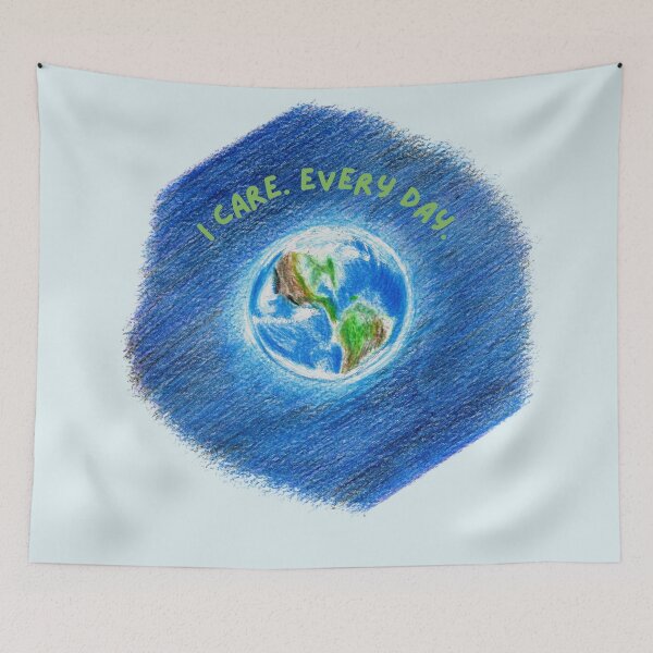 Item preview, I Care Every Day – Hand Drawn Earth Environmental Art designed and sold by Julia N.