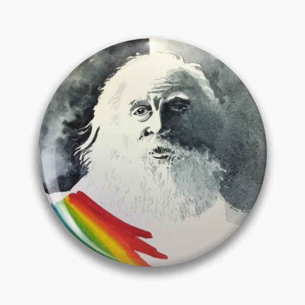 Item preview, Walt Whitman with Pride shawl, Original watercolor. designed and sold by aswoa.