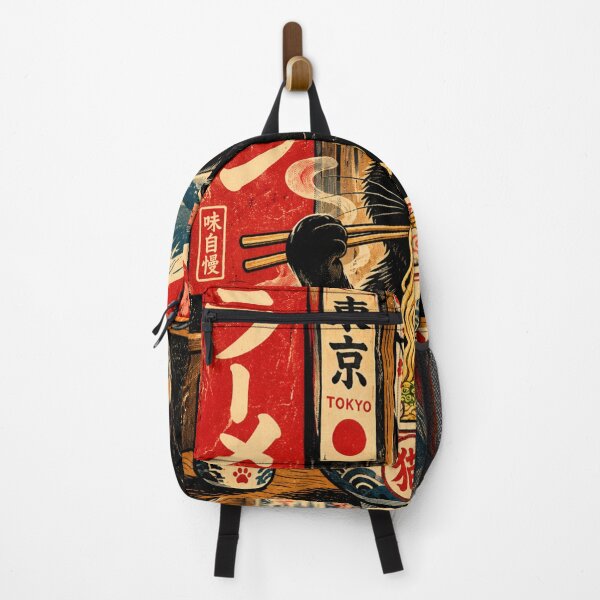 Item preview, Vintage Japanese Ramen Cat with Mount Fuji designed and sold by AbstractAuraArt.