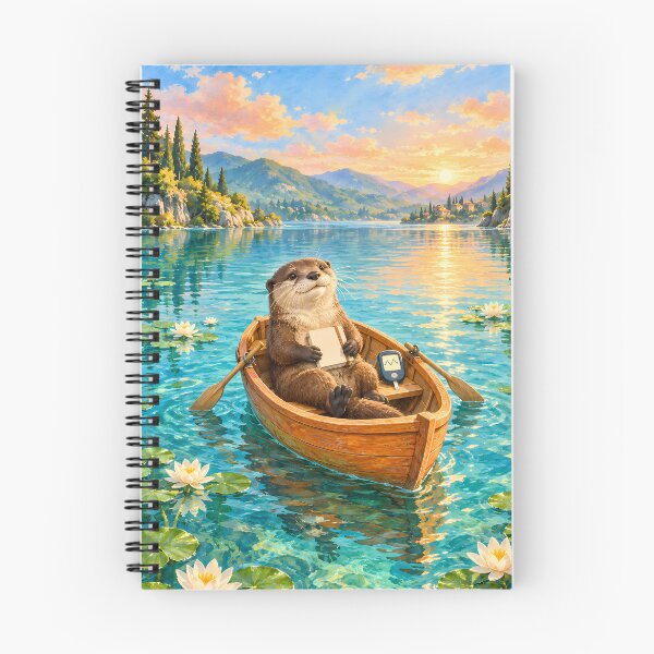 Item preview, Otter in a Rowboat with Glucose Meter – Lakeside Diabetes Art designed and sold by Jaani-T.