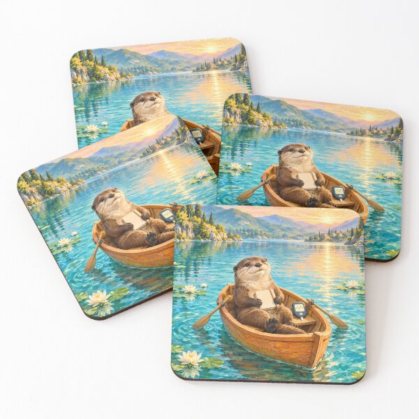 Item preview, Otter in a Rowboat with Glucose Meter – Lakeside Diabetes Art designed and sold by Jaani-T.