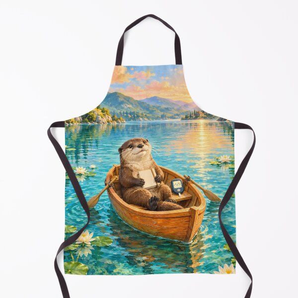 Item preview, Otter in a Rowboat with Glucose Meter – Lakeside Diabetes Art designed and sold by Jaani-T.