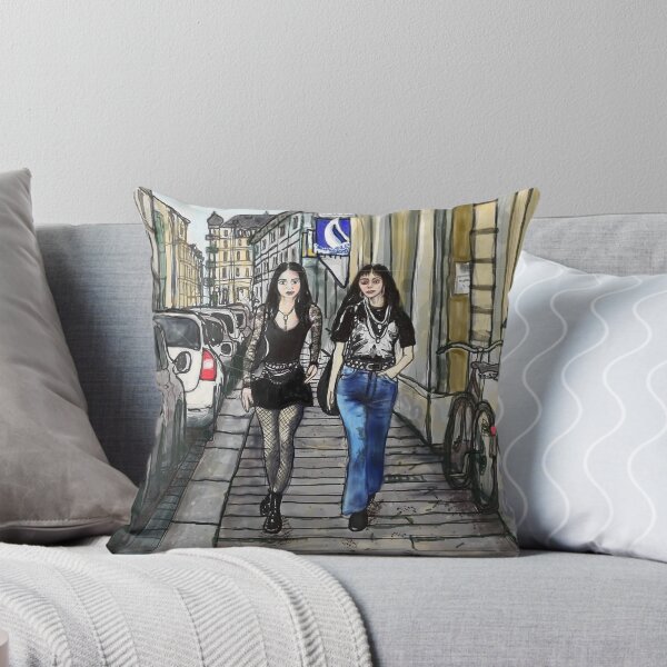 Item preview, Two Friends in Dresden Neustadt | Watercolor & Ink Illustration designed and sold by UMA Urban Sketch.
