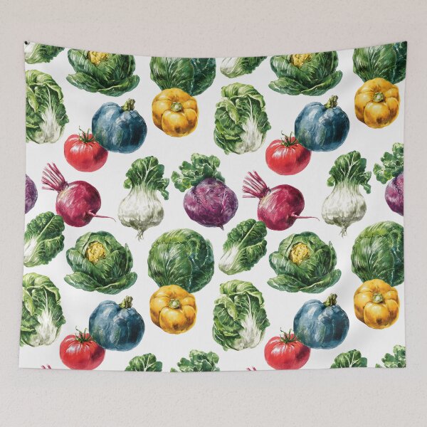 Item preview, Fresh Vegetables Vintage Vegetarian Food Pattern designed and sold by SecretDicer.