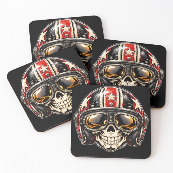 Item preview, Vintage Biker Skull Helmet Racing Art designed and sold by THAT-ONE-TEE.