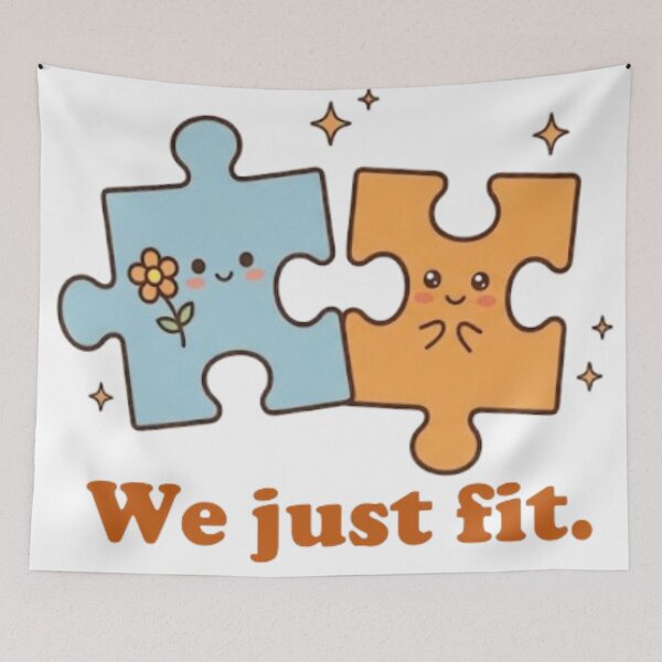 Item preview, Cute Puzzle Piece Couple We Just Fit Valentines Gift designed and sold by Salma.Store.