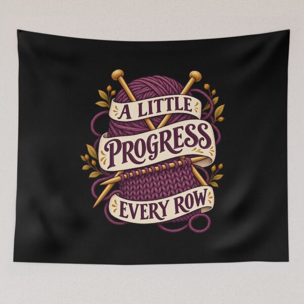 Item preview, A Little Progress Every Row - Knitting designed and sold by Good Mood Foundry.