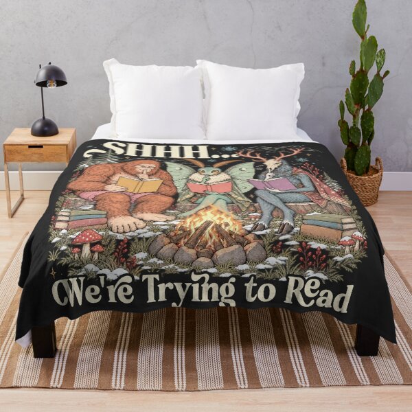 Item preview, Shhh We're Trying to Read Funny Cryptid Book Club designed and sold by kjanedesigns.