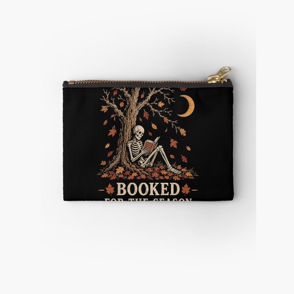 Item preview, Booked For The Season - Cozy Skeleton Reading Under Autumn Tree designed and sold by DesignsDominus.