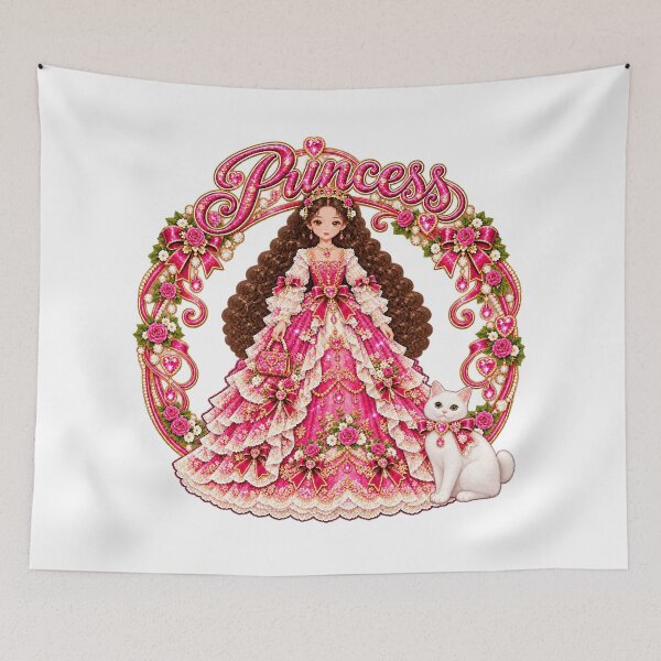 Item preview, Pink Princess with Roses on her Gown with her Best Friend in Pink! designed and sold by meganlaub1.