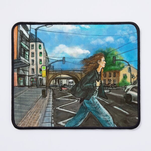 Item preview, Dresden Neustadt – Young woman at Bishop's Square | Urban Sketch Watercolor designed and sold by UMA Urban Sketch.
