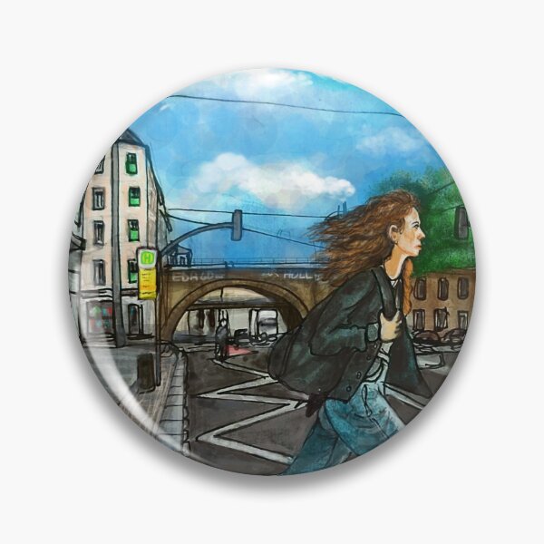 Item preview, Dresden Neustadt – Young woman at Bishop's Square | Urban Sketch Watercolor designed and sold by UMA Urban Sketch.