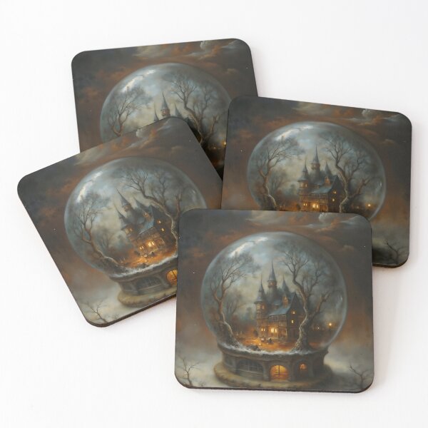 Item preview, Gothic Christmas Castle Snow Globe Painting designed and sold by DarkHolyQueen.