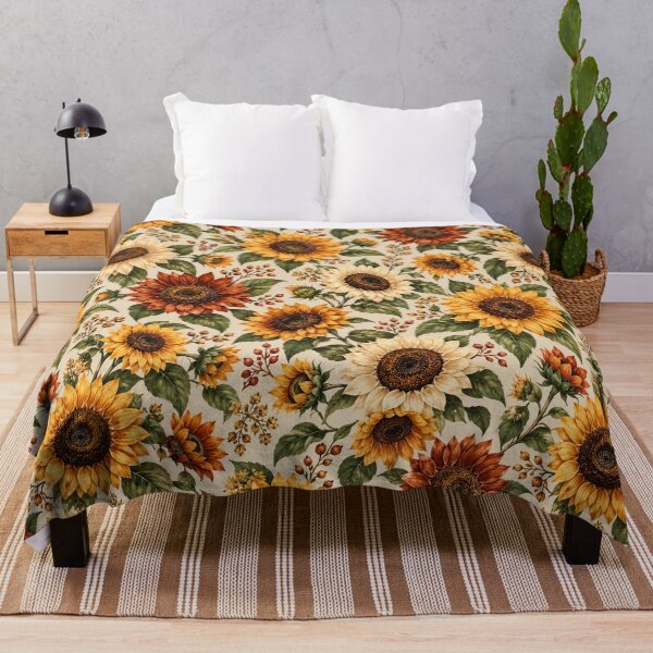Artikelvorschau, Rustic Autumn Sunflower Botanical Pattern entworfen und verkauft von Side Quest Co..