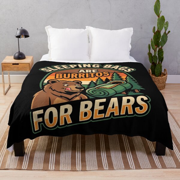 Item preview, Sleeping Bags Are Burritos For Bears Funny Camping Bear designed and sold by Hawel-3lih.