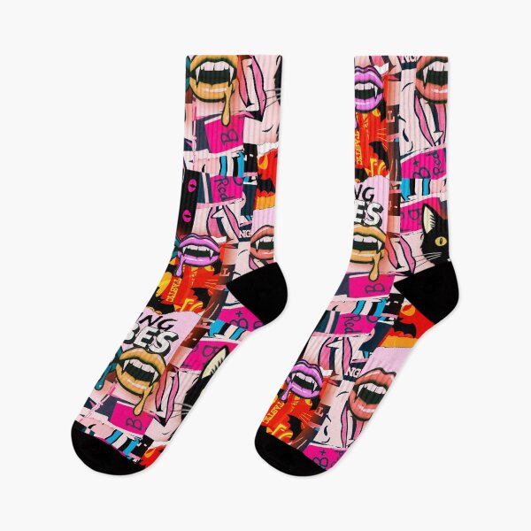 Item preview, Vibrant Fangs Pop Art Collage  designed and sold by bewitchedcuties.