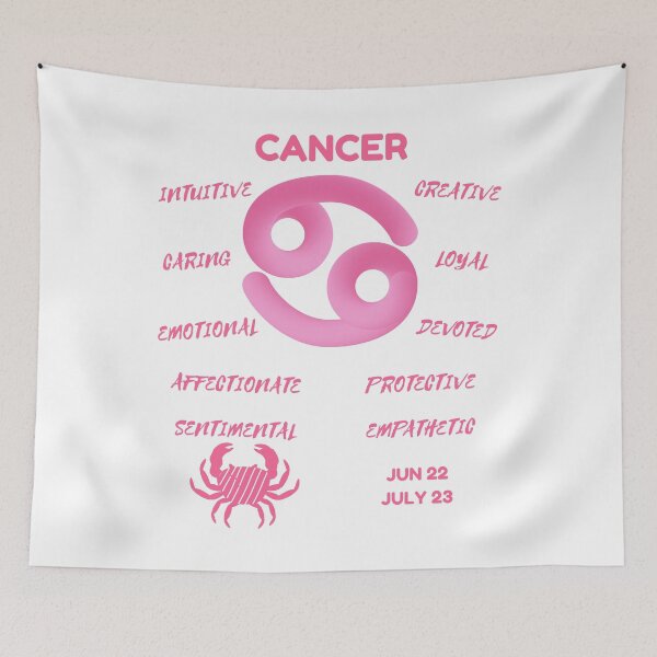 Item preview, Cancer Zodiac Sign Astrology Symbol Horoscope - Soft Pink & White designed and sold by ZODIARA.