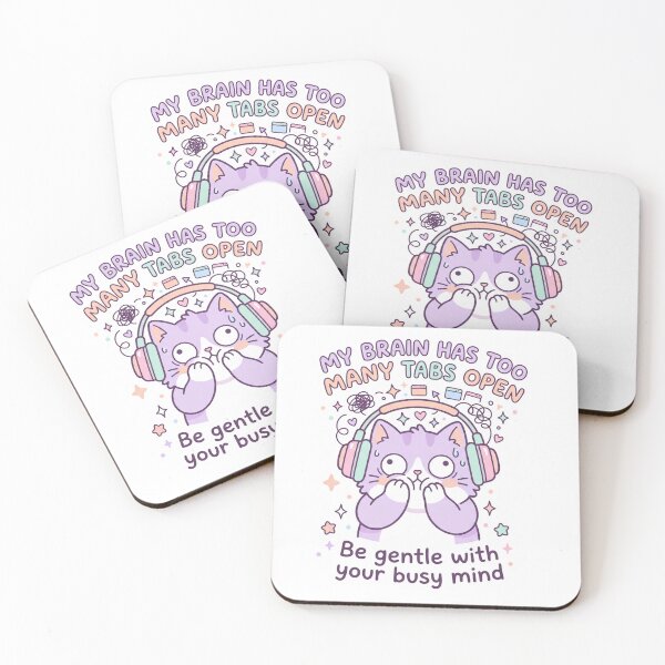 Item preview, My Brain Has Too Many Tabs Open Funny Anxious Cat Mental Health designed and sold by StyxIND.