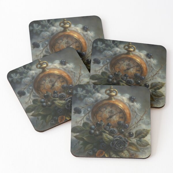 Item preview, Gothic Winter Pocket Watch Black Rose Painting designed and sold by DarkHolyQueen.