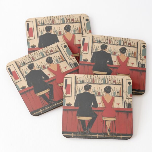 Item preview, Mid-Century Modern Bar Scene Couple designed and sold by NeilCoo.