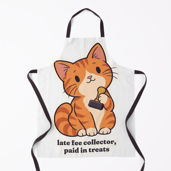 Item preview, Orange Cat Librarian Late Fees Paid in Treats designed and sold by OuqCreations.