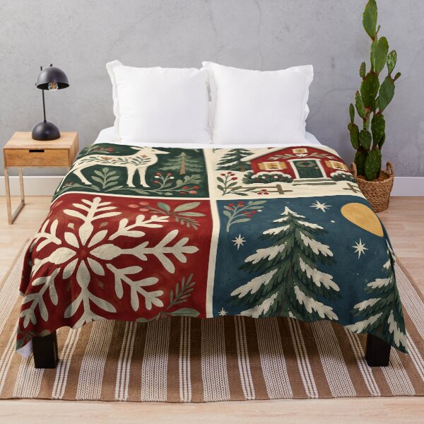 Item preview, Snowbound Folk Quilt designed and sold by Nooklune Studio.
