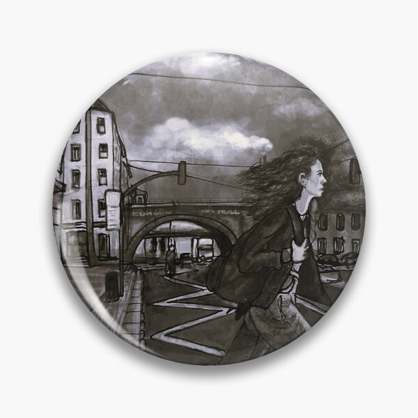Item preview, Dresden Neustadt – Young woman at Bishop's Square | Ink drawing in black and white designed and sold by UMA Urban Sketch.
