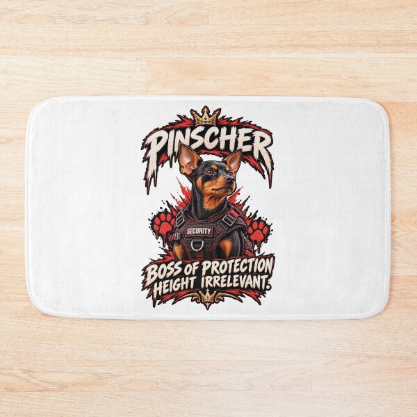 Item preview, Pinscher Boss Of Protection Funny Dog Security Art designed and sold by CrazySzoopWorld.