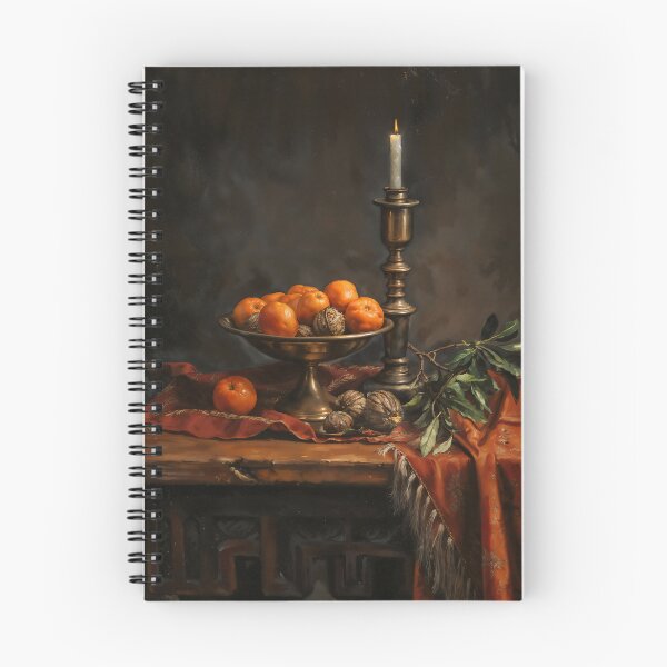 Item preview, Gothic Christmas Citrus And Candle Still Life Painting designed and sold by DarkHolyQueen.