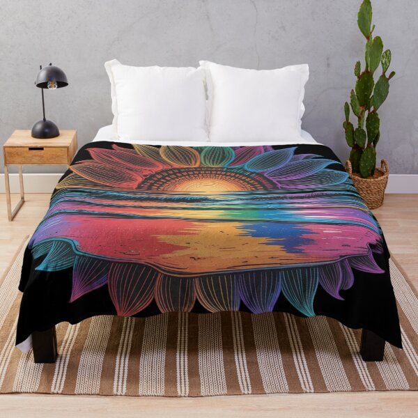 Item preview, a sandy beach with the sun setting on the horizon behind the ocean designed and sold by 123ks.