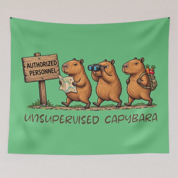 Item preview, Unsupervised Capybara Expedition designed and sold by FerminaDesigns.