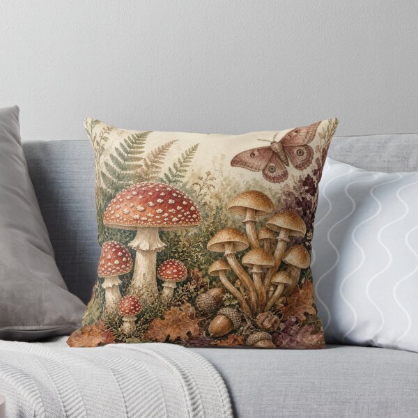 Item preview, Autumnal Enchantment Forest Mushroom Art designed and sold by HappyOops.
