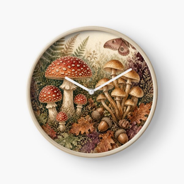 Item preview, Autumnal Enchantment Forest Mushroom Art designed and sold by HappyOops.