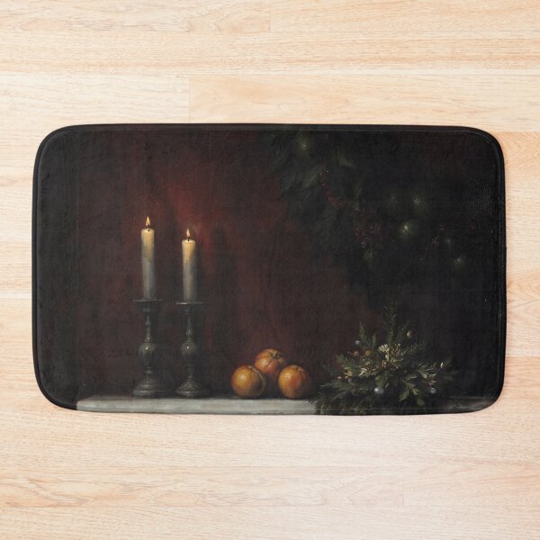 Item preview, Gothic Dark Christmas Mantle Wreath Still Life Painting designed and sold by DarkHolyQueen.