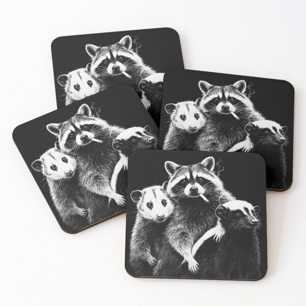 Item preview, Night Trash Panda Crew Raccoon Opossum Skunk designed and sold by MagicTheDog.