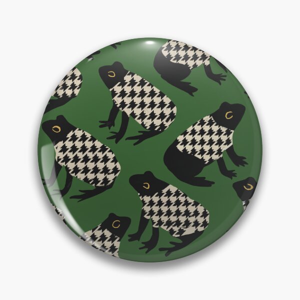 Item preview, Dapper Pond Frogs - Houndstooth on Forest Green designed and sold by Artlizzard.