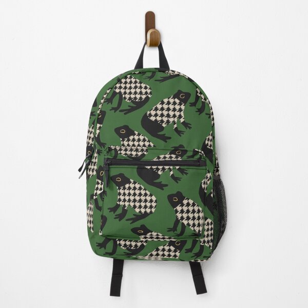 Item preview, Dapper Pond Frogs - Houndstooth on Forest Green designed and sold by Artlizzard.