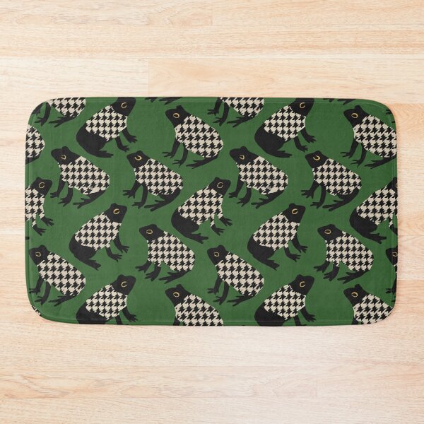 Item preview, Dapper Pond Frogs - Houndstooth on Forest Green designed and sold by Artlizzard.