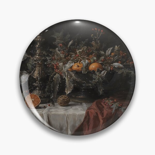 Item preview, Gothic Dark Christmas Table Candle Still Life Painting designed and sold by DarkHolyQueen.