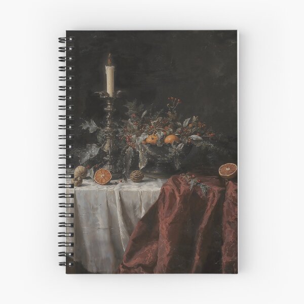 Item preview, Gothic Dark Christmas Table Candle Still Life Painting designed and sold by DarkHolyQueen.