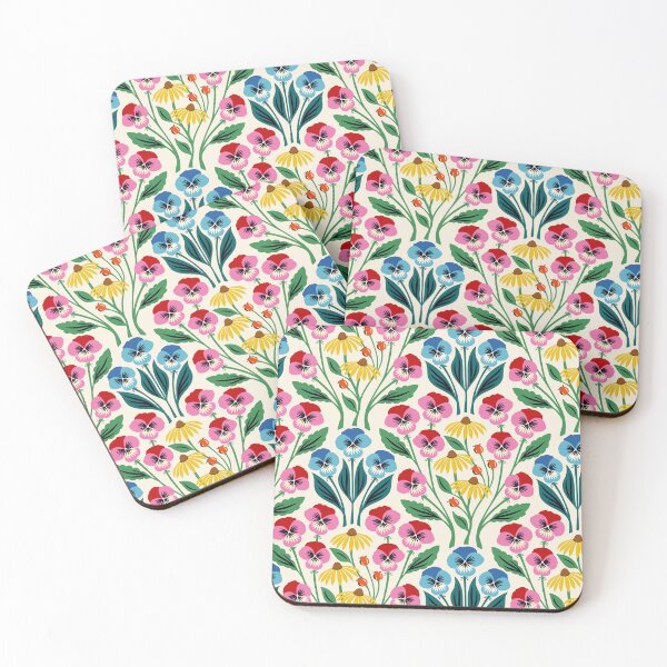 Item preview, Pansy flower meadow in a rainbow of colors  designed and sold by Jennifer Ladd.
